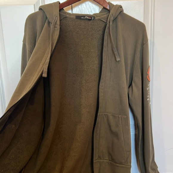 RLX Ralph Lauren full zip fleece Yosemite hoodie Olive green Large - Picture 3 of 9